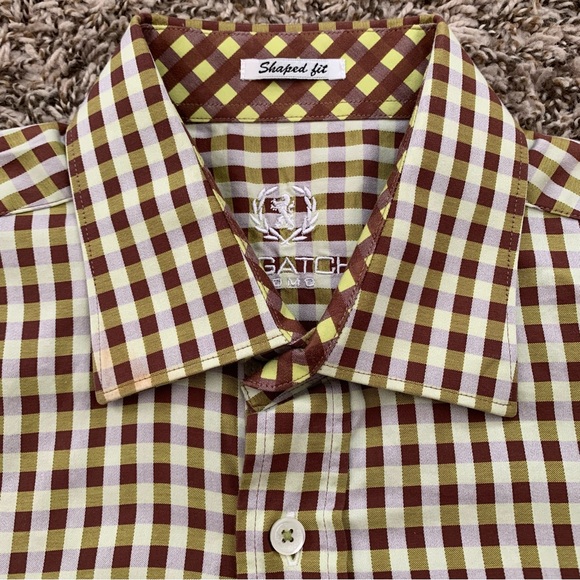 Bugatchi Men’s Shaped fit Checkered Button down shirt Small - Picture 6 of 11